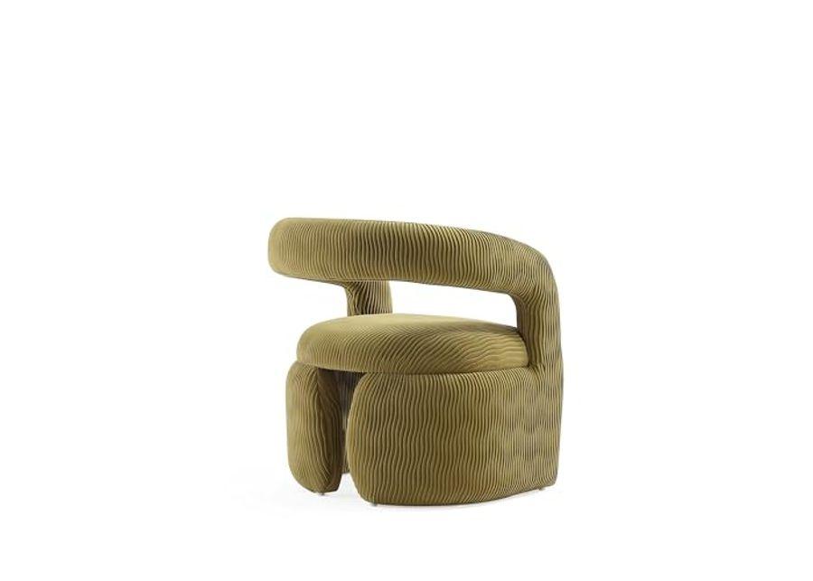 Manhattan Comfort Modern Corvette Velvet Accent Chair, Olive Green