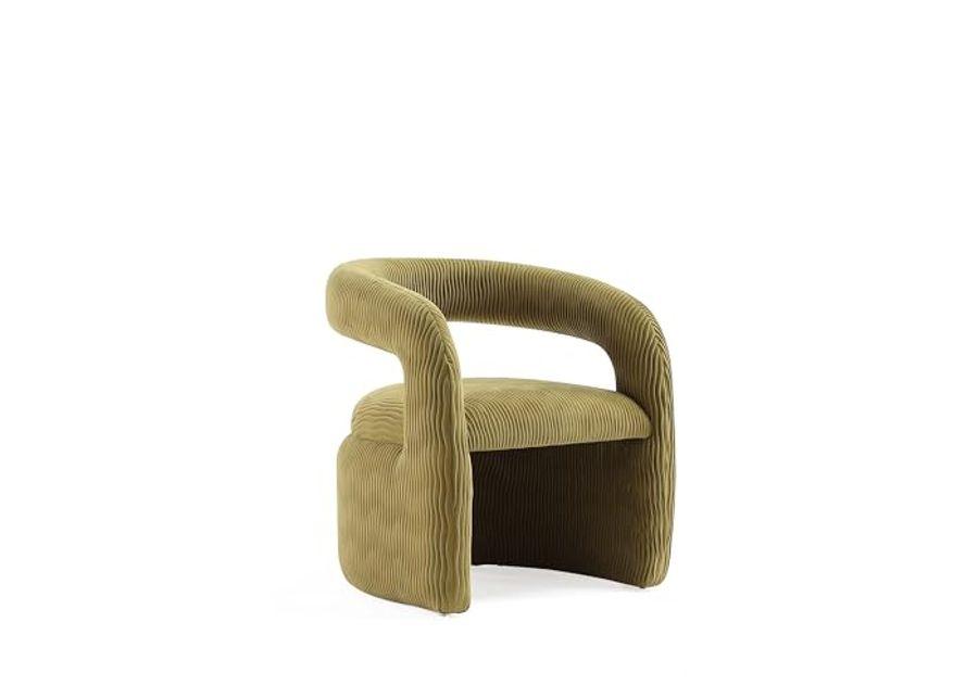 Manhattan Comfort Modern Corvette Velvet Accent Chair, Olive Green