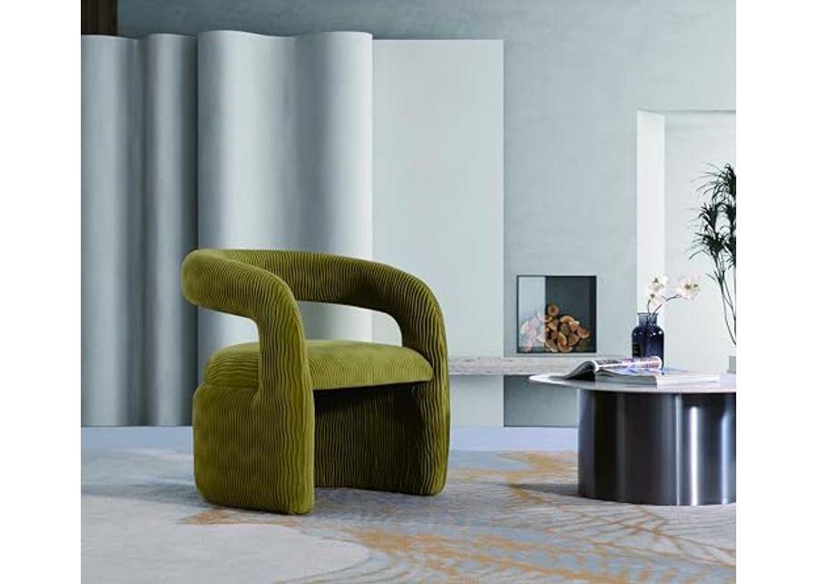 Manhattan Comfort Modern Corvette Velvet Accent Chair, Olive Green