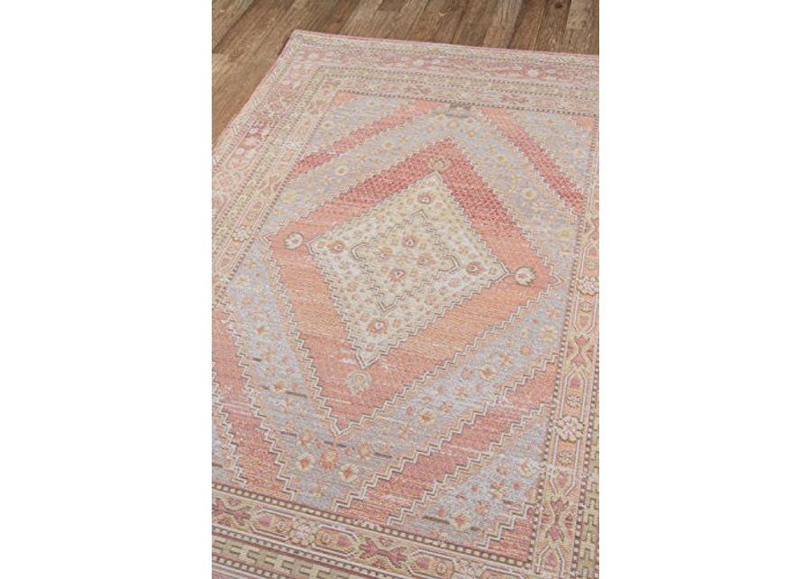 Bundle of Momeni Isabella Traditional Geometric Pink Flat Weave Area Rug 5 X 8 and 2 X 3