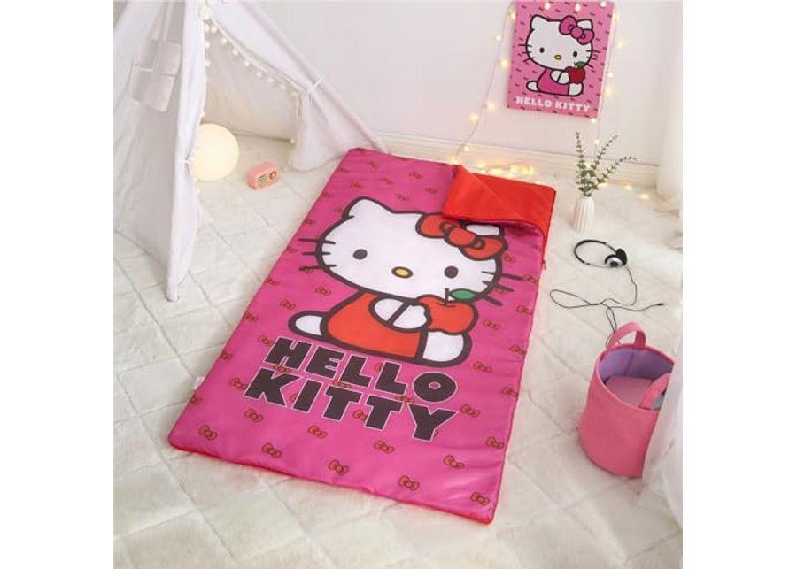 Sanrio Hello Kitty 2 Piece Slumber Set with Sling Bag and Sleeping Bag with Zip Around Closure, 54"x30"