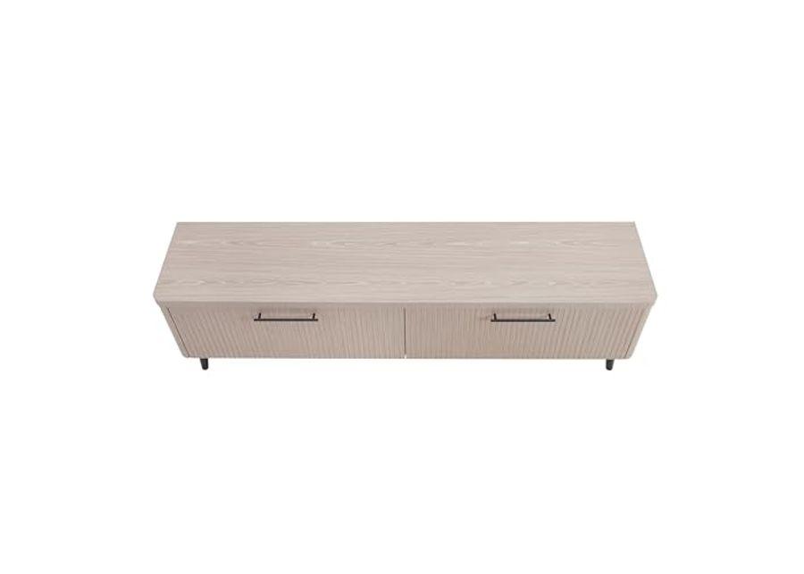 Manhattan Comfort Mid Century- Modern Jodie 68.9" TV Stand in Whitewashed Oak