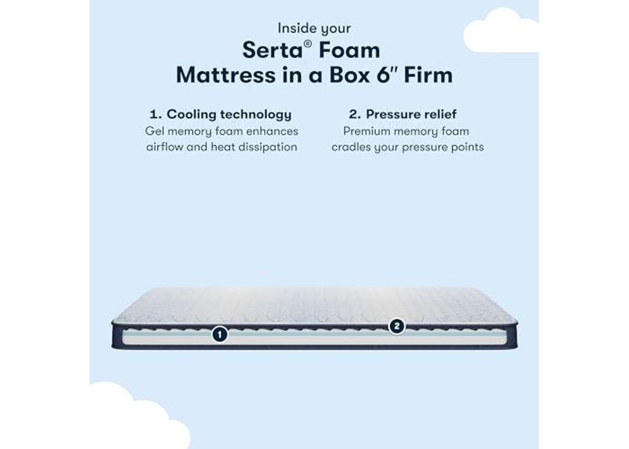 Serta Sleeptrue Firm 6" Full Memory Foam Mattress in a Box, Cooling, Breathable, and Pressure Relieving - 100 Night Trial, CertiPUR-US Certified and 10 Year Limited Warranty