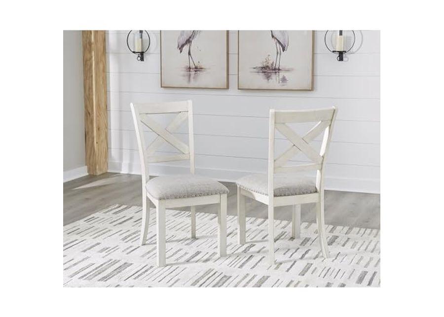 Signature Design by Ashley Robbinsdale Upholstered Nailhead Trim Dining Chairs, Set of 2, Antique White