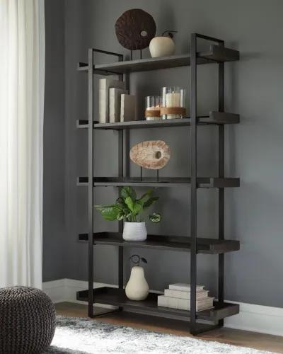 Kevmart - Grayish Brown / Black - Bookcase