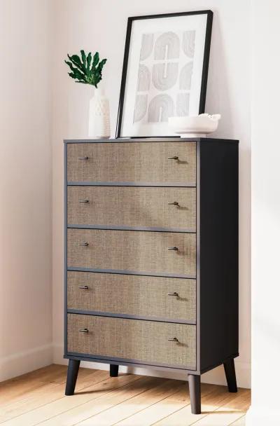 Charlang - Black / Gray - Five Drawer Chest