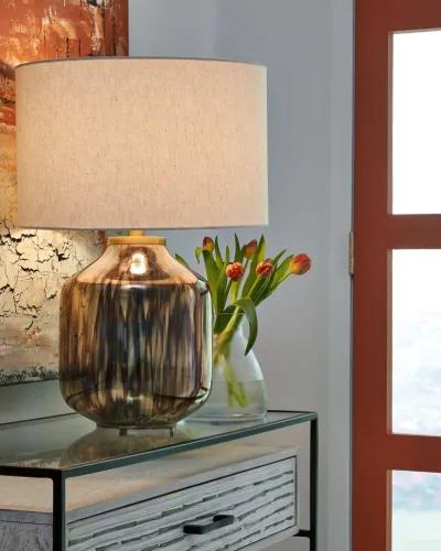 Jadstow - Black / Silver Finish - Glass Table Lamp