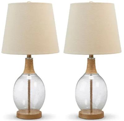 Clayleigh - Clear / Brown - Glass Table Lamp (Set of 2)