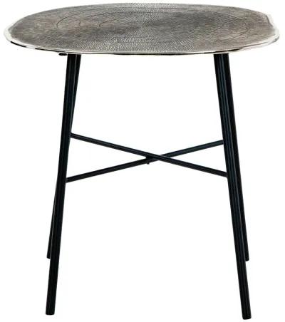 Laverford - Chrome / Black - Round End Table