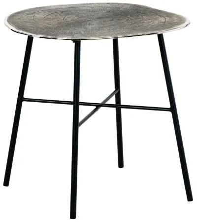 Laverford - Chrome / Black - Round End Table