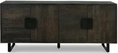 Kevmart - Grayish Brown / Black - Accent Cabinet