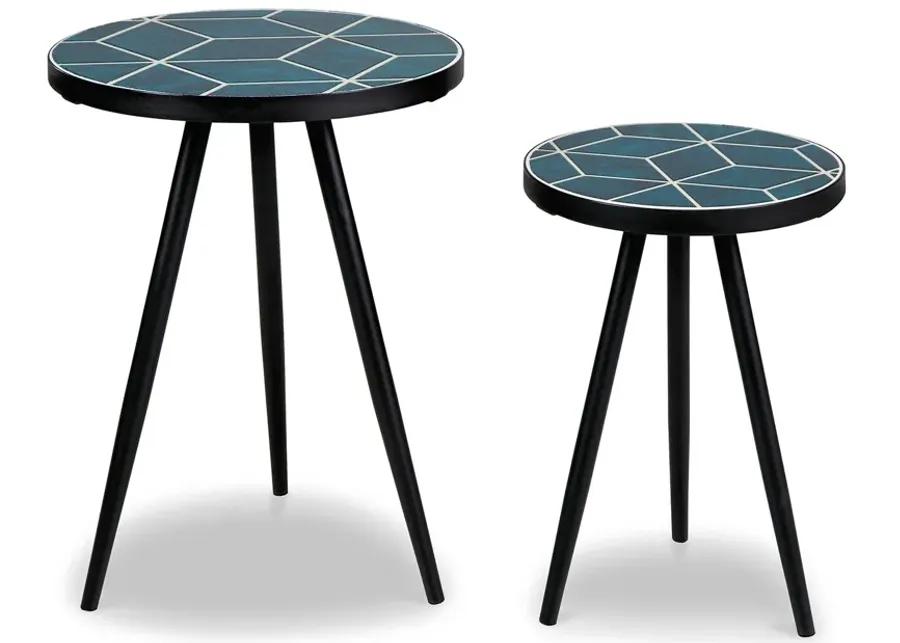 Clairbelle - Teal - Accent Table (Set of 2)