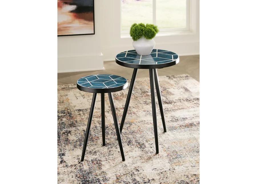 Clairbelle - Teal - Accent Table (Set of 2)