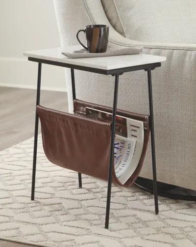 Etanbury - Brown / Black/white - Accent Table