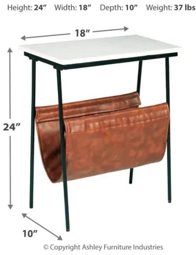 Etanbury - Brown / Black/white - Accent Table