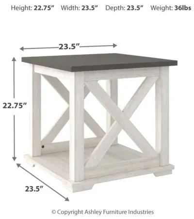 Dorrinson - White / Black / Gray - Square End Table