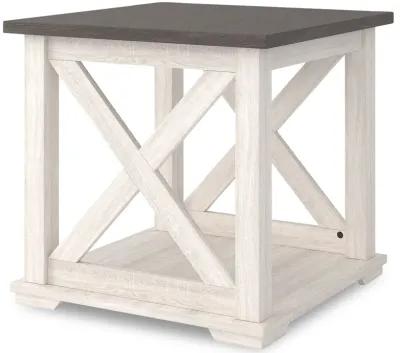 Dorrinson - White / Black / Gray - Square End Table