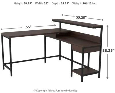 Camiburg - Warm Brown - L-desk With Storage