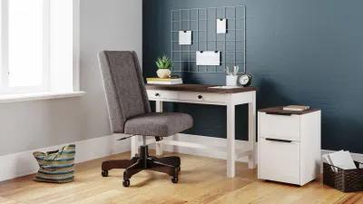 Dorrinson - White / Black / Gray - Home Office Desk - 2-drawer