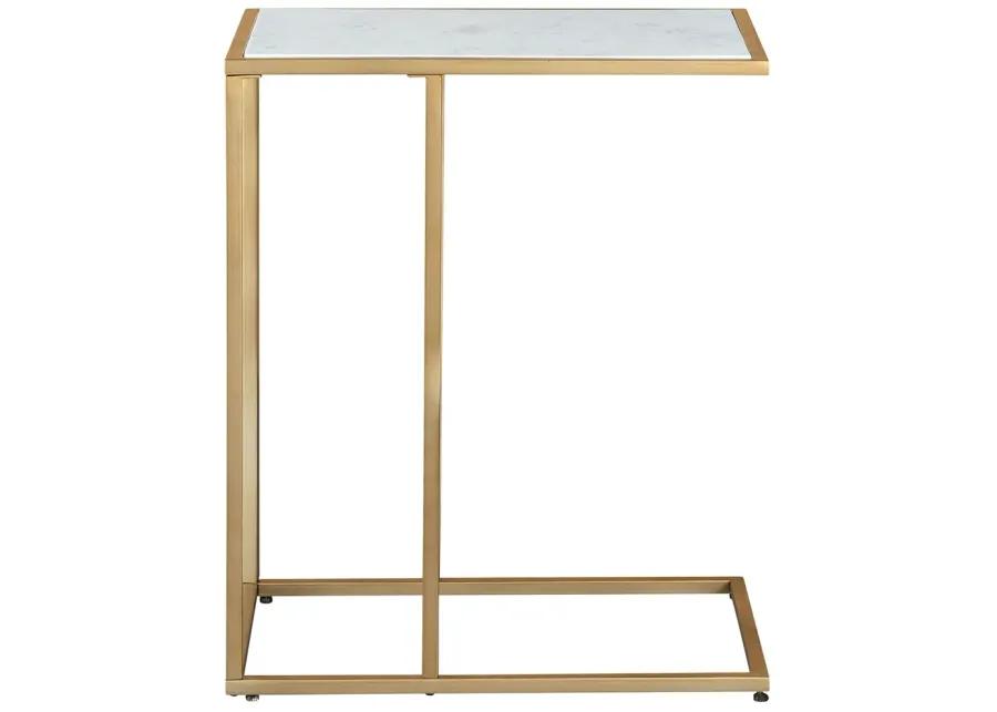 Lanport - Champagne / White - Accent Table