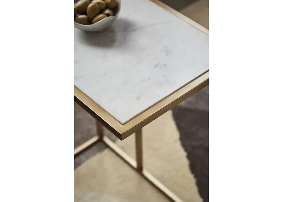 Lanport - Champagne / White - Accent Table