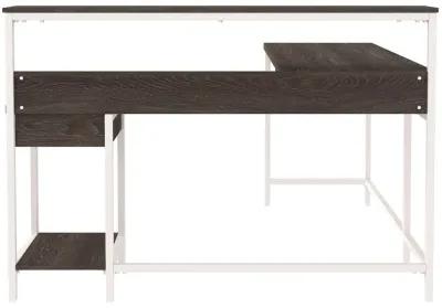 Dorrinson - White / Black / Gray - L-desk With Storage