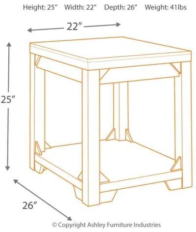 Fregine - Whitewash - Rectangular End Table