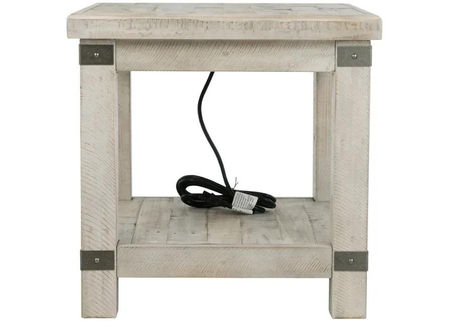 Carynhurst - White Wash Gray - Rectangular End Table