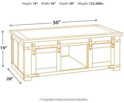 Budmore - Brown - Rectangular Cocktail Table