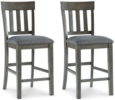 Hallanden - Black / Gray - Upholstered Barstool (Set of 2)