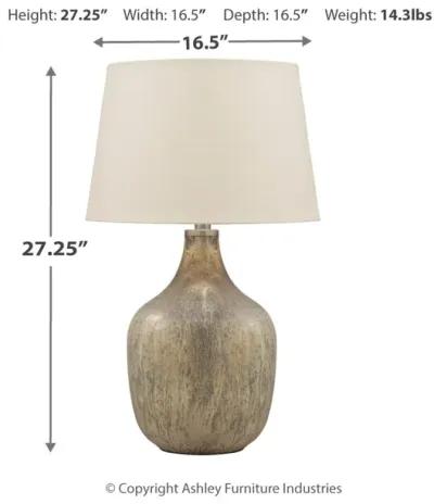 Mari - Gray / Gold Finish - Glass Table Lamp