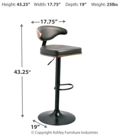 Bellatier - Brown / Black - Tall Uph Swivel Barstool