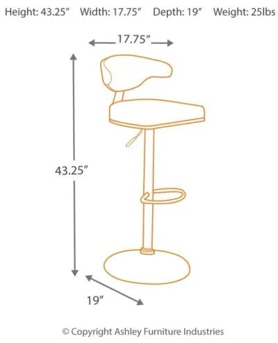 Bellatier - Brown / Black - Tall Uph Swivel Barstool