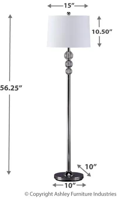 Joaquin - Clear / Chrome Finish - Crystal Floor Lamp