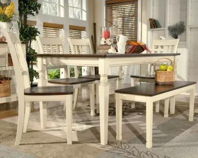 Whitesburg - Brown / Cottage White - Large Dining Room Bench