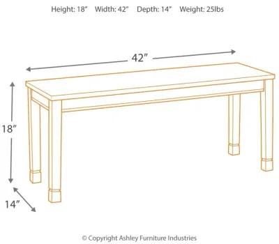 Whitesburg - Brown / Cottage White - Large Dining Room Bench