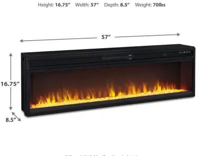 Entertainment - Black - Wide Fireplace Insert