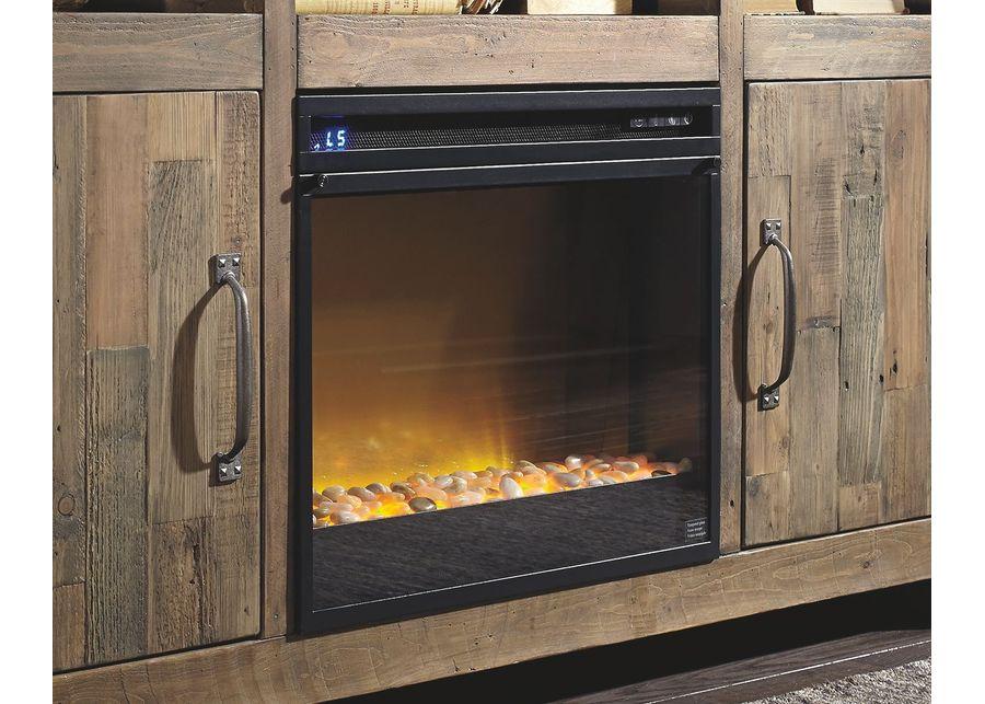 Entertainment - Black - Fireplace Insert Glass/Stone