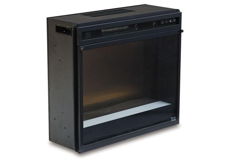 Entertainment - Black - Fireplace Insert Glass/Stone