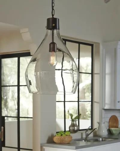 Avalbane - Clear / Gray - Glass Pendant Light