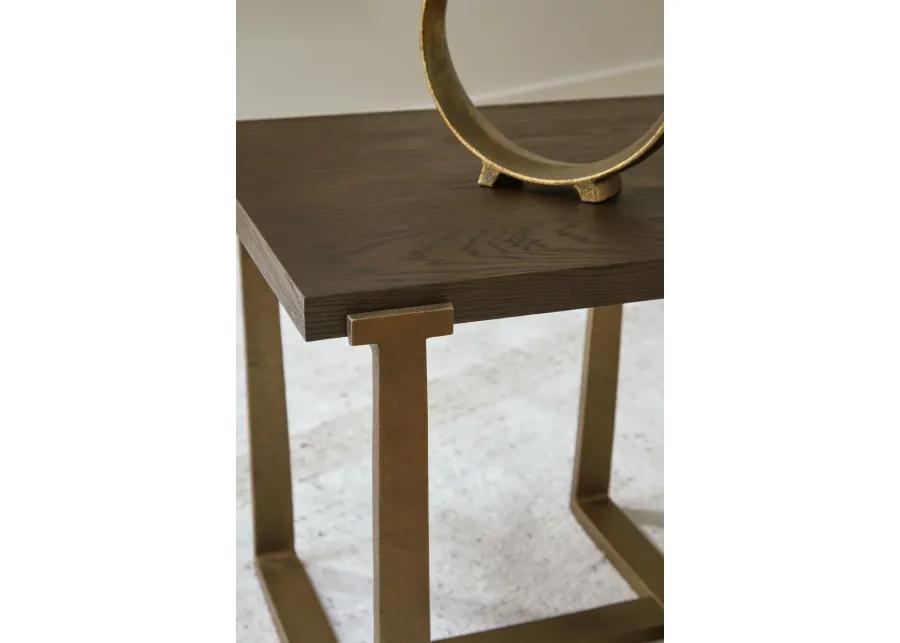 Balintmore - Brown / Gold Finish - Rectangular End Table