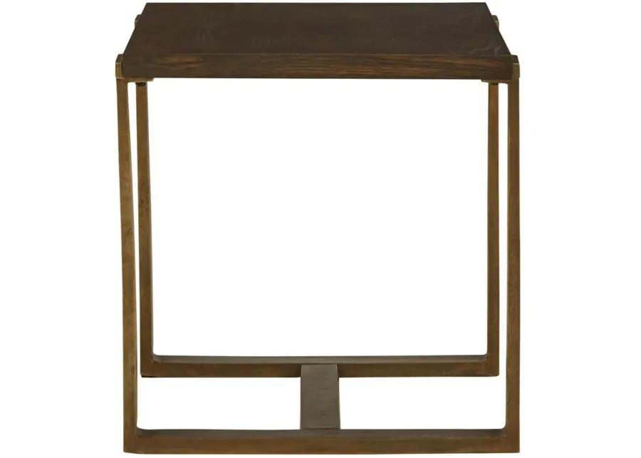 Balintmore - Brown / Gold Finish - Rectangular End Table