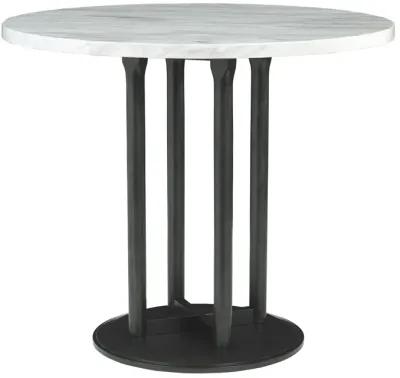 Centiar - Black / Gray - 5 Pc. - Counter Table, 4 Upholstered Barstools