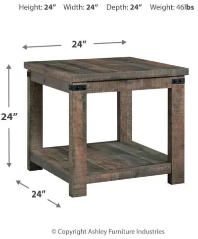 Hollum - Rustic Brown - Square End Table