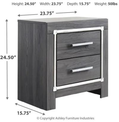 Lodanna - Gray - Two Drawer Night Stand