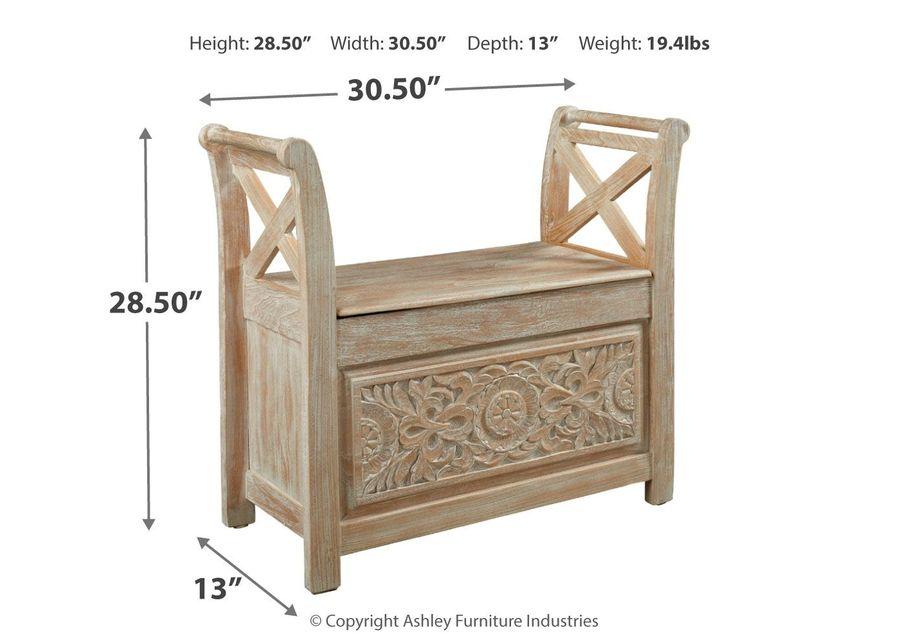 Fossil - Whitewash - Accent Bench