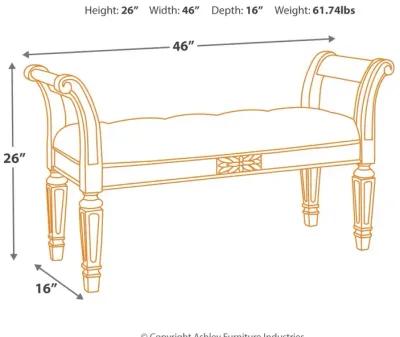 Realyn - Antique White - Accent Bench