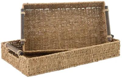 Halima - Tan - Tray Set (Set of 2) - Seagrass