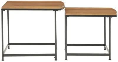 Drezmoore - Light Brown / Black - Nesting End Tables (Set of 2)