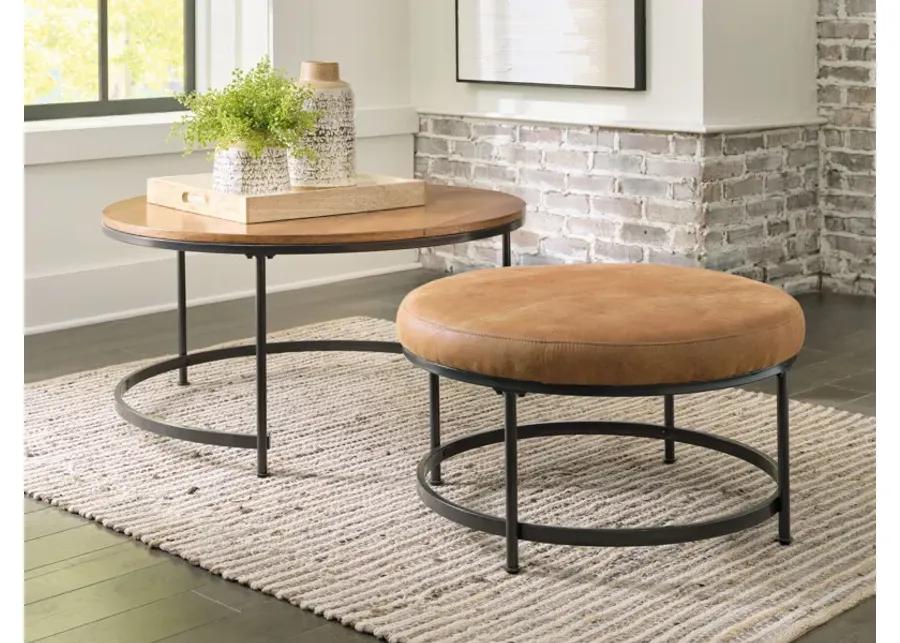 Drezmoore - Light Brown / Black - Nesting Cocktail Tables (Set of 2)